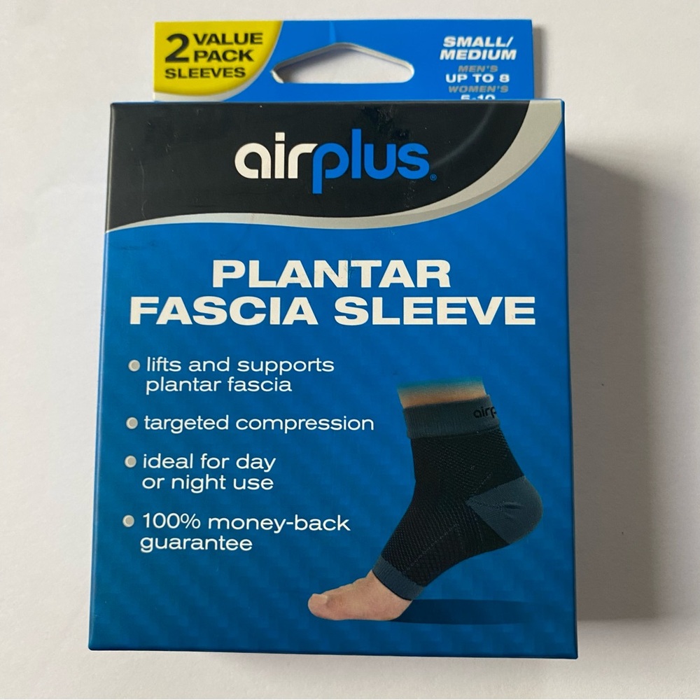 Airplus Plantar Fascia Sleeve 2-pack New NIB Unisex Sz Small Medium 2 Pairs